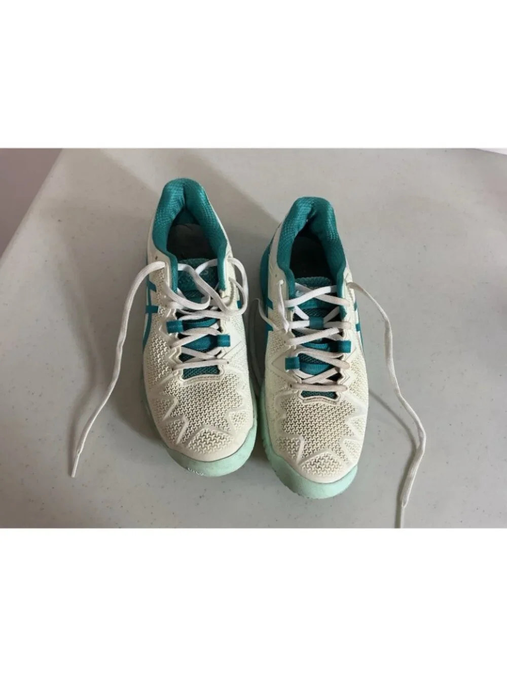 Asics Gel Resolution Tennis Shoes Sneakers White Lagoon Womens 8.5